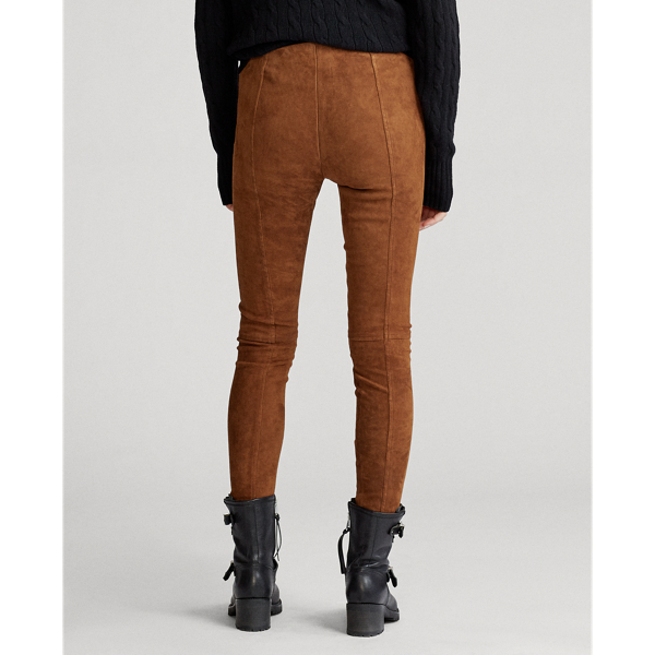 Luggage Brown Suede Skinny Trouser Polo Ralph Lauren 4