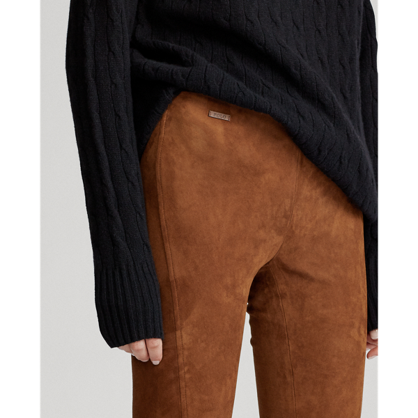 Luggage Brown Suede Skinny Trouser Polo Ralph Lauren 5