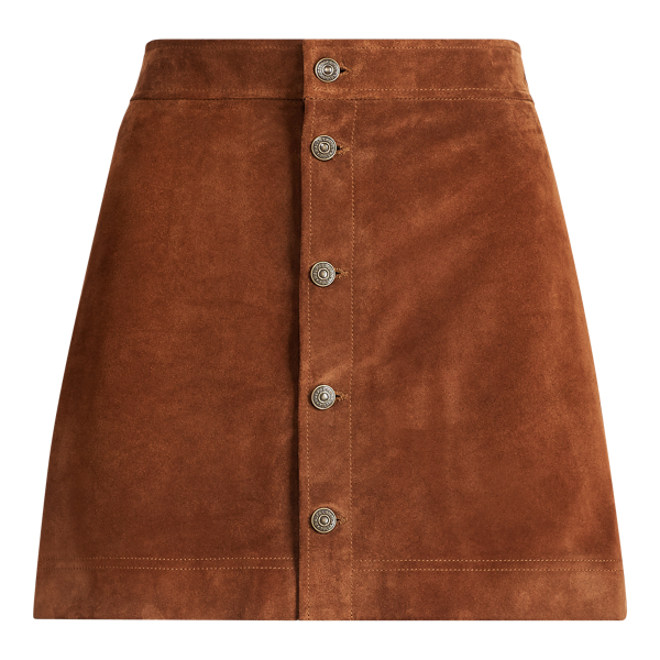 Buttoned Suede Miniskirt for Women Ralph Lauren CH