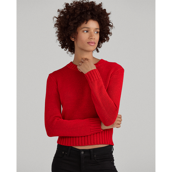 Cropped Cotton Sweater Ralph Lauren UK