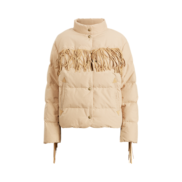 Fringe-Trim Down Jacket Polo Ralph Lauren 1