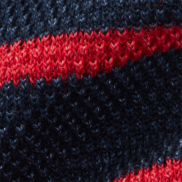 Navy/Red Striped Knit Linen-Cotton Tie Polo Ralph Lauren 3