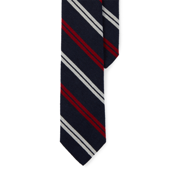 Navy/Red Striped Bourette Narrow Tie Polo Ralph Lauren 4