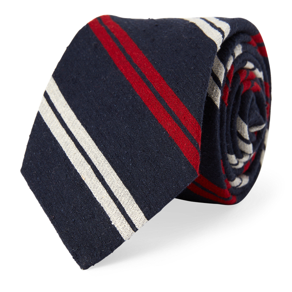 Navy/Red Striped Bourette Narrow Tie Polo Ralph Lauren 1