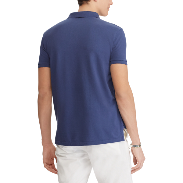 Light Navy Classic Fit Mesh Polo Shirt Big & Tall 4