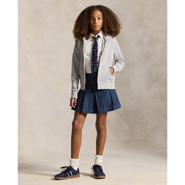 Light Grey Heather French Terry Full-Zip Hoodie Girls 7-14 Years 4