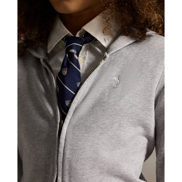 Light Grey Heather French Terry Full-Zip Hoodie Girls 7-14 Years 5