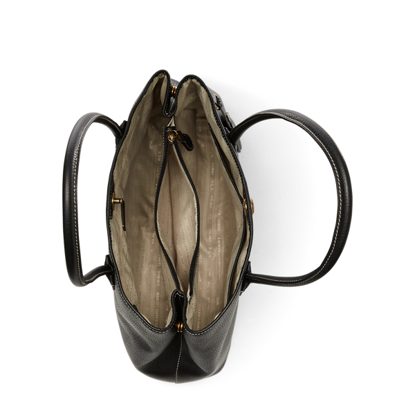 Black Leather Market Tote Lauren 5
