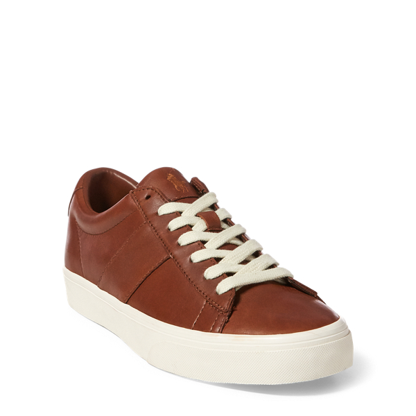 Deep Saddle Tan Sayer Leather Low-Top Sneaker Polo Ralph Lauren 6