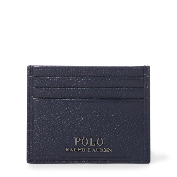 Navy Pebbled Leather Card Case Polo Ralph Lauren 2