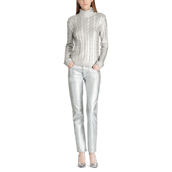 Iced Silver Barton Cotton Skinny Jean Ralph Lauren Collection 4