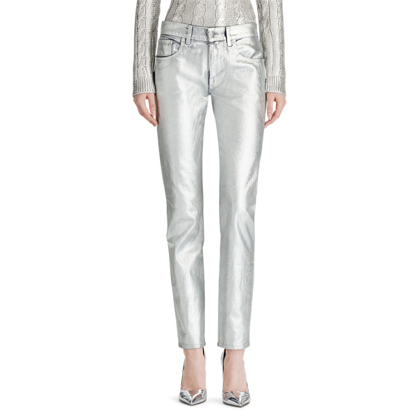Iced Silver Barton Cotton Skinny Jean Ralph Lauren Collection 5