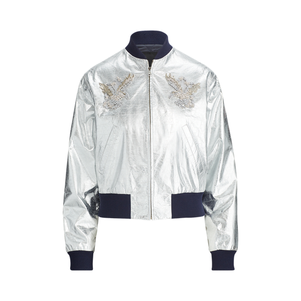 Juliet Beaded Leather Bomber Ralph Lauren Collection 1