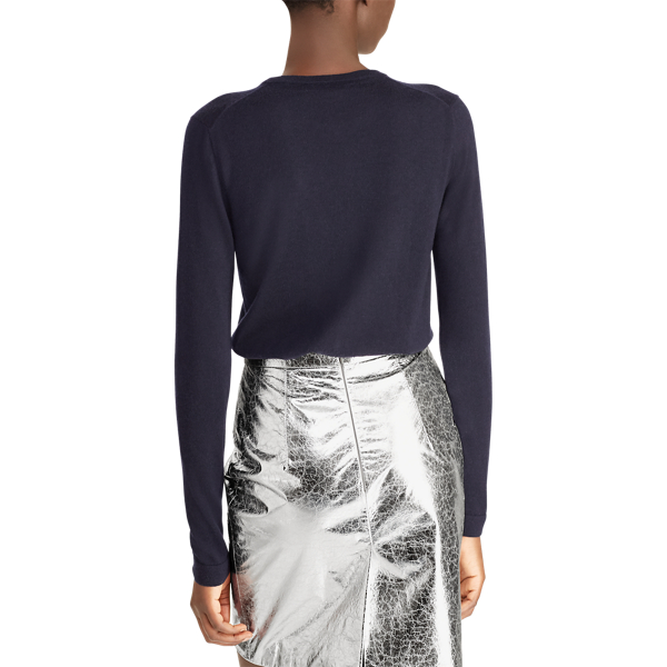 Night Blue Cashmere Crewneck Sweater Ralph Lauren Collection 6