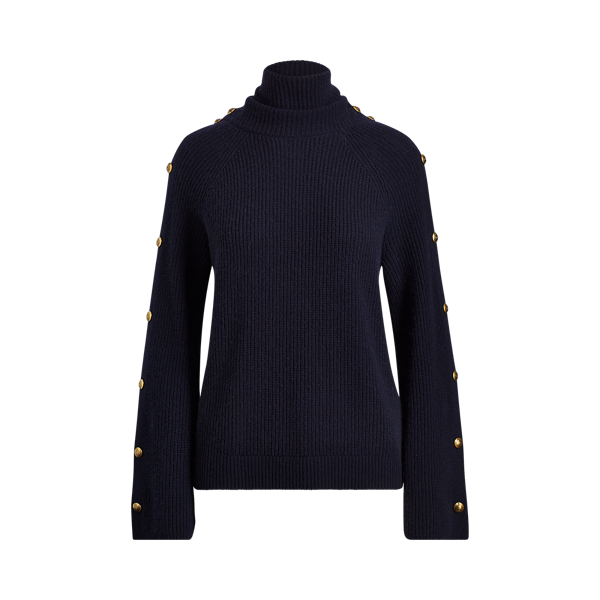 Pull cachemire manches boutonn&eacute;es Ralph Lauren Collection en 1