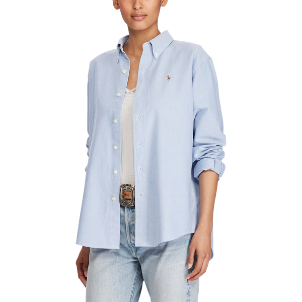 売れ筋商品|||ラルフローレン シャツ レディース トップス THE BIG COTTON OXFORD SHIRT - Button-down blouse - blue Cotton Oxford Big Shirt for Women | Ralph Lauren® PA
