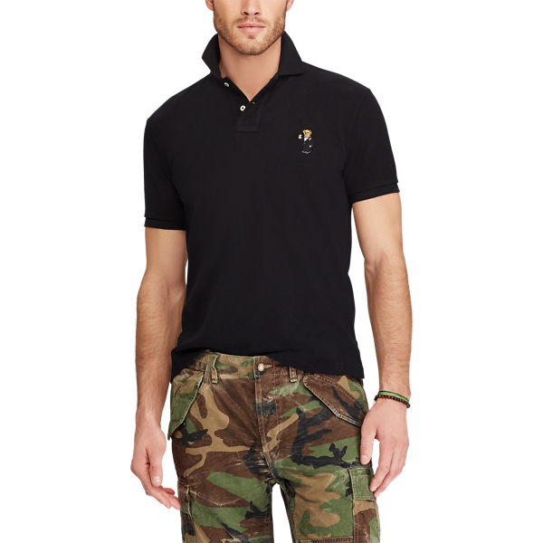 Polo Black Martini Bear Custom Fit Bear Mesh Polo Polo Ralph Lauren 3