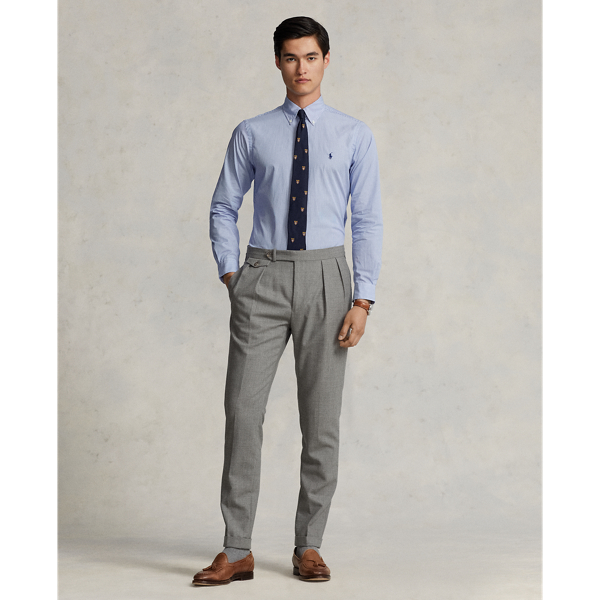 ★★ ★★ Men's Regular Fit Striped Button Polo L Classic Fit Striped Shirt | Ralph Lauren