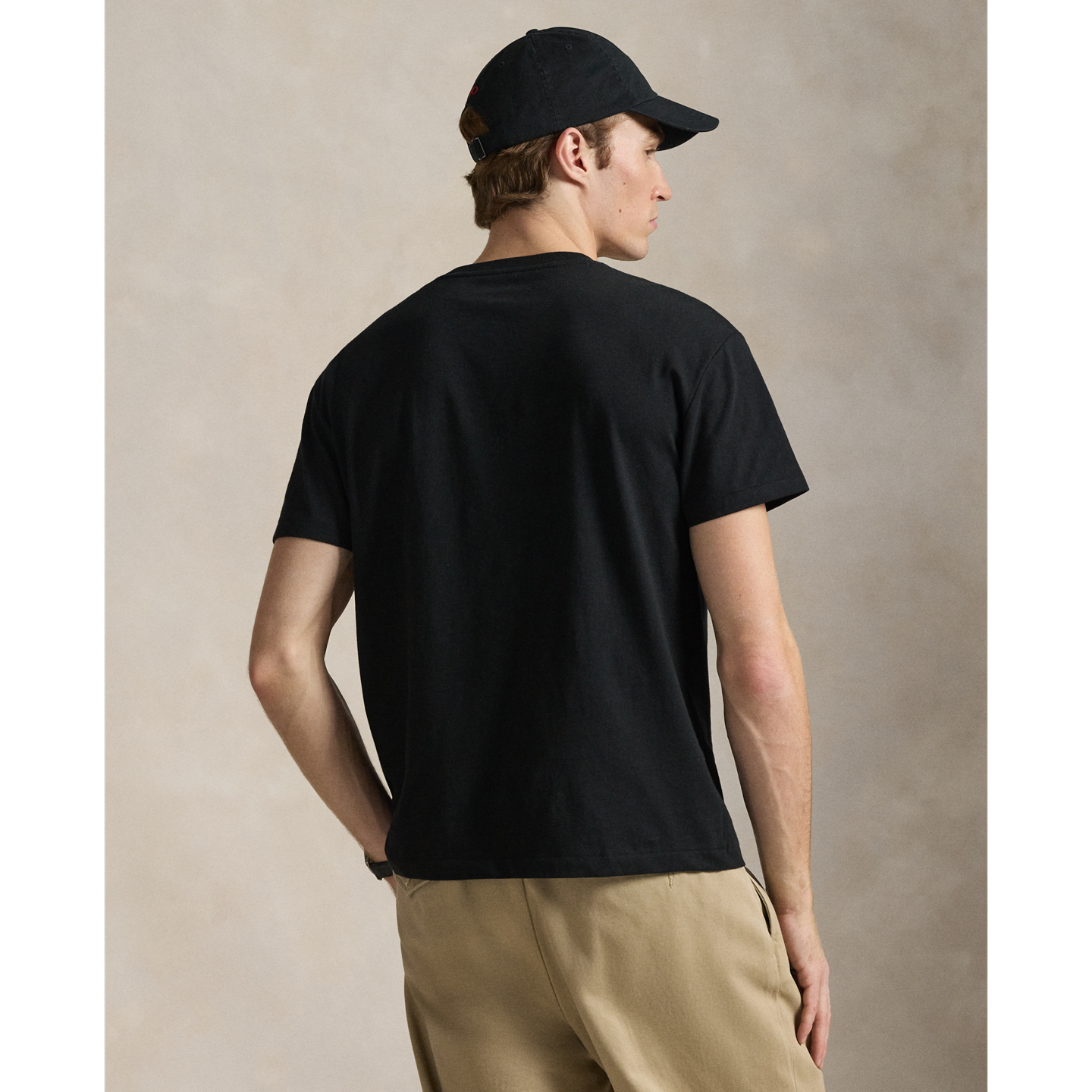Мужская футболка Ralph Lauren Classic Fit Jersey Pocket, цвет: Чёрный — фото 2