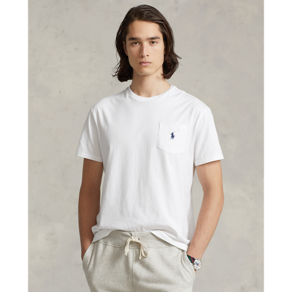 White Classic Fit Jersey Pocket T-Shirt Polo Ralph Lauren 1