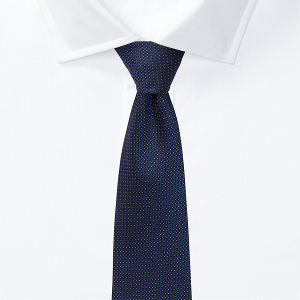 Navy Patterned Silk Tie Purple Label 2