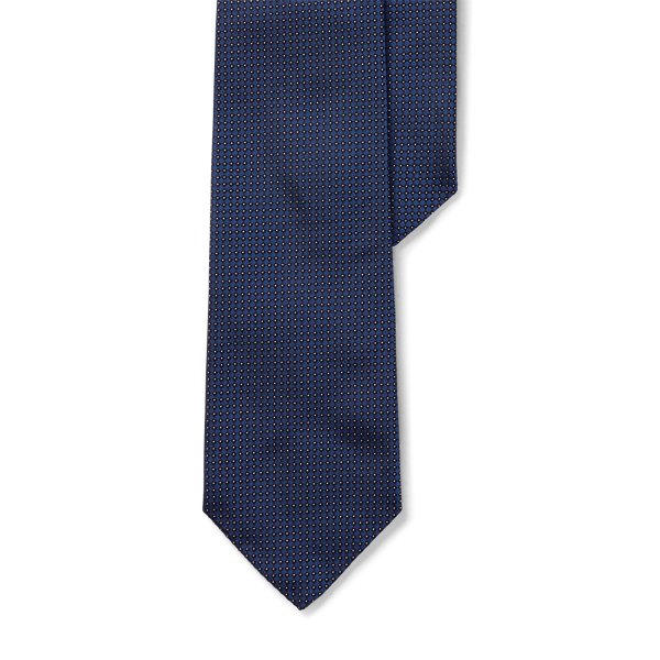 Navy Patterned Silk Tie Purple Label 4