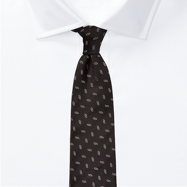 Black Macclesfield Silk Tie Purple Label 2