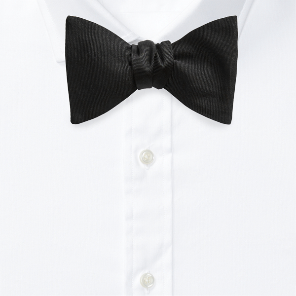 Black Silk Grosgrain Bow Tie Purple Label 2