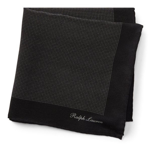 Patterned Silk Pocket Square Purple Label 1