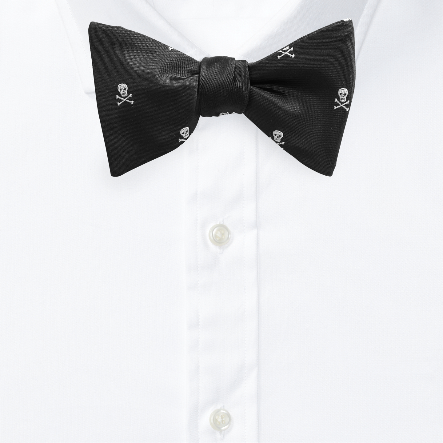 Мужские галстуки Ralph Lauren Skull-and-Bones Silk Bow Tie, цвет: Чёрный / Белый — фото 1