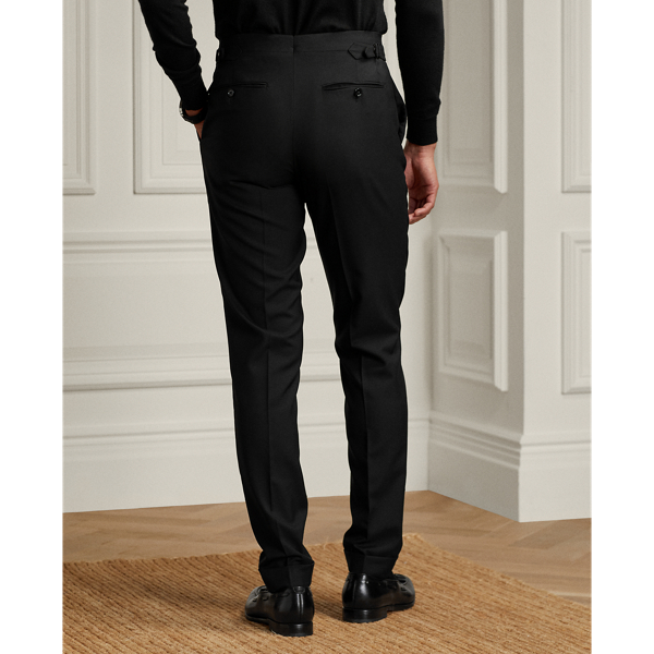 Black Gregory Hand-Tailored Wool Suit Trouser Purple Label 4