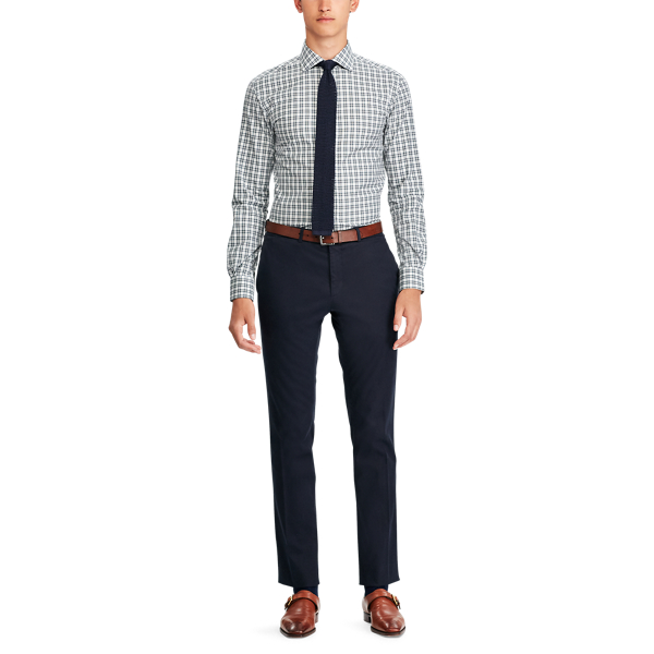 Adirondack Navy Slim Fit Stretch Twill Trouser Purple Label 3
