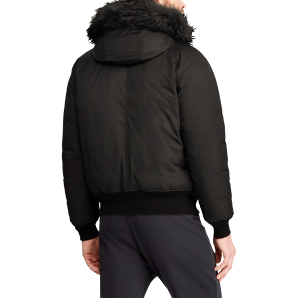 Black RLX Faux-Fur-Trim Down Jacket Purple Label 4