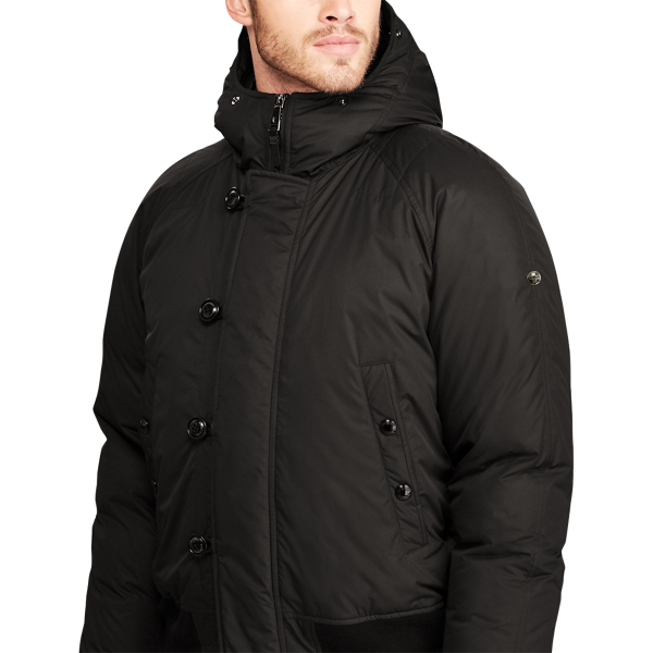 Black RLX Faux-Fur-Trim Down Jacket Purple Label 5