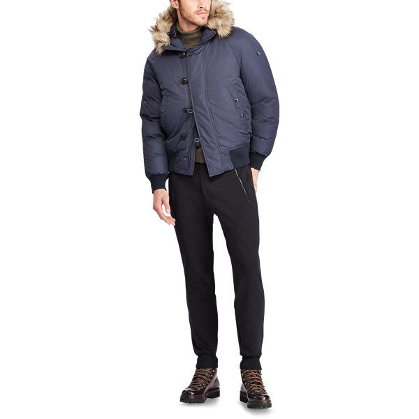 Classic Chairman Navy RLX Faux-Fur-Trim Down Jacket Purple Label 4