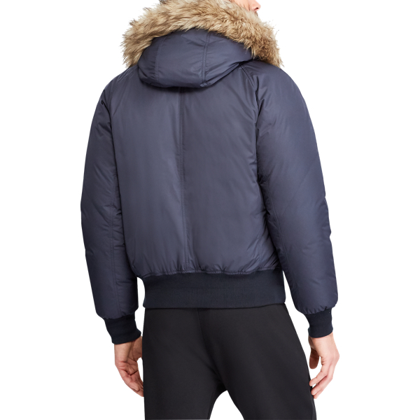 Classic Chairman Navy RLX Faux-Fur-Trim Down Jacket Purple Label 5