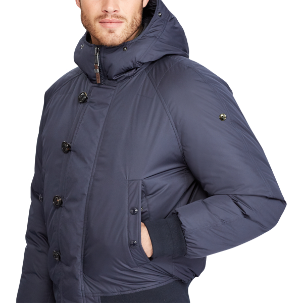 Classic Chairman Navy RLX Faux-Fur-Trim Down Jacket Purple Label 6
