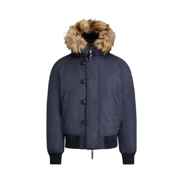 Classic Chairman Navy RLX Faux-Fur-Trim Down Jacket Purple Label 2