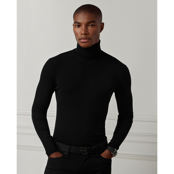 Slim Fit Rib-Knit Wool Sweater