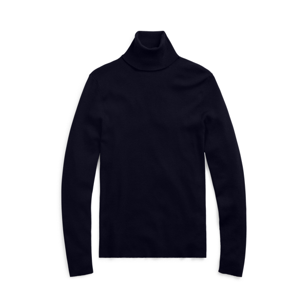 Slim-Fit Wollpullover in Rippenstrick Purple Label in 1