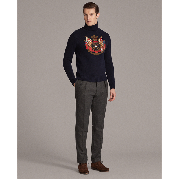 Classic Chairman Navy Bullion Cashmere Roll Neck Jumper Purple Label 3