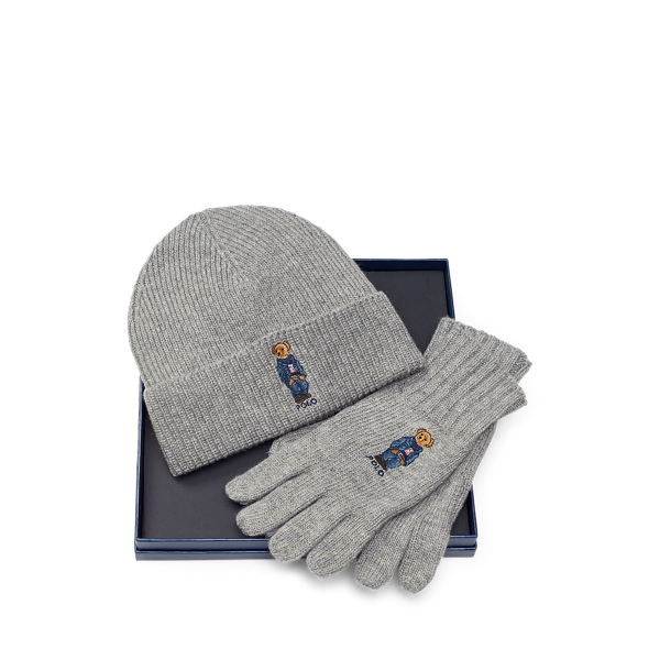 Polo Bear Hat Glove Set for Men Ralph Lauren CH