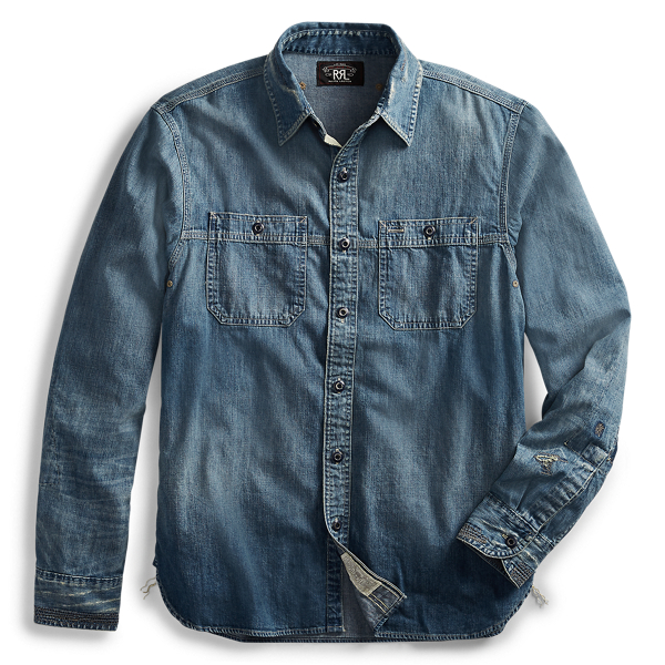 Repaired Denim Workshirt RRL em 1