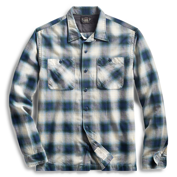 Plaid Cotton-Blend Workshirt RRL em 1