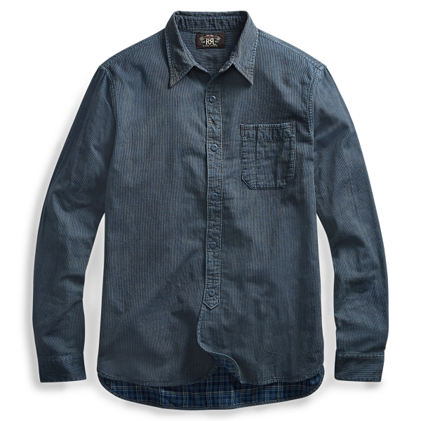 Indigo Striped Workshirt RRL in 1