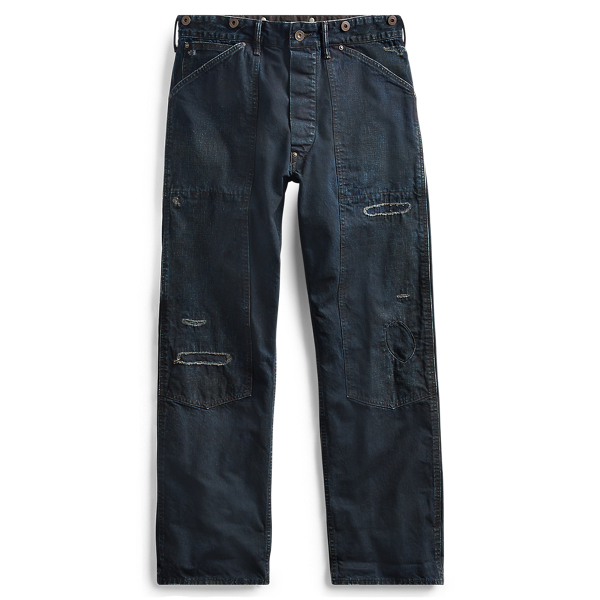 Pantaloni dritti con cimosa indaco RRL in 1