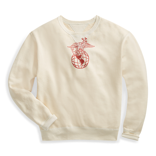 Sweat molletonn&eacute; en coton m&eacute;lang&eacute; RRL en 1