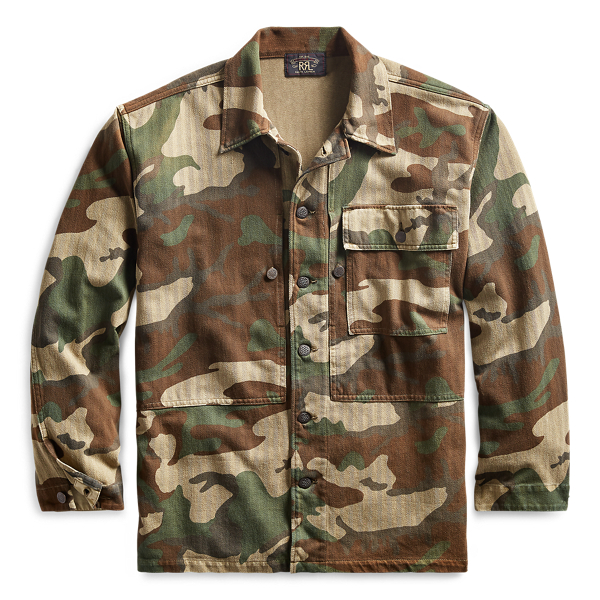 Camo-Print Jersey Overshirt RRL 1