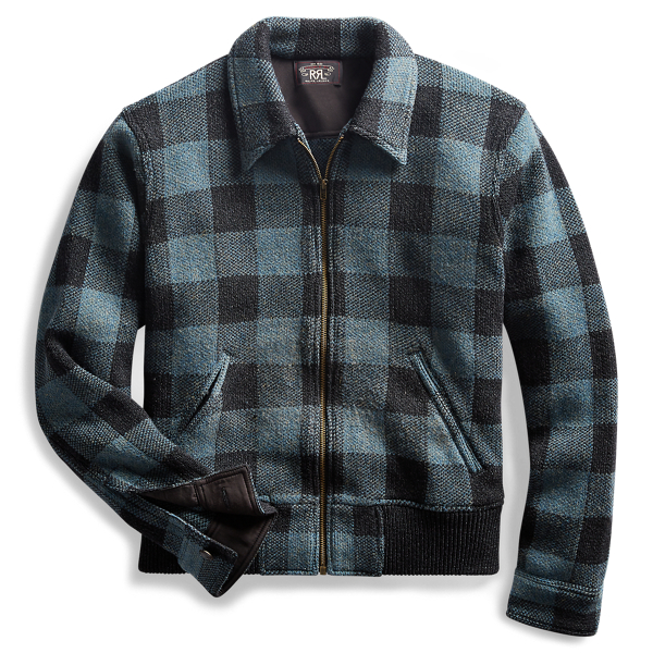 Indigo Plaid Full-Zip Jumper RRL 1