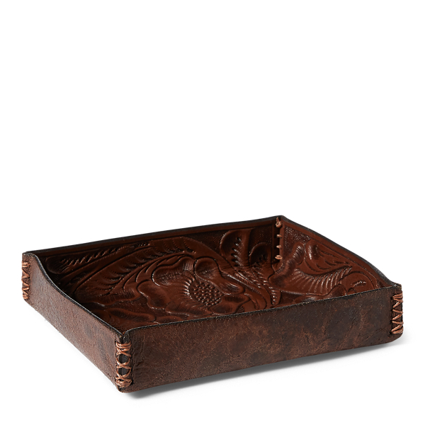 Hand-Tooled Leather Tray RRL em 1